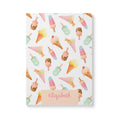 Load image into Gallery viewer, Notebook with ice cream pattern and 'Elizabeth' on a white background