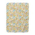 Load image into Gallery viewer, Yellow Blue Floral Sherpa Fleece Blanket