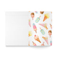 Load image into Gallery viewer, Notebook with ice cream pattern on a white background