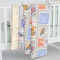 Load image into Gallery viewer, Vintage Moth Stamps Pastel Pattern Sherpa Fleece Blanket