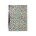 Load image into Gallery viewer, Floral Spiral Ruled Notebook Sage