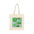 Load image into Gallery viewer, Cute Frogs in a Lily Pond Canvas Tote