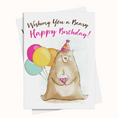 Load image into Gallery viewer, Printable greeting card, digital ecard, bear birthday