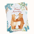 Load image into Gallery viewer, Happy anniversary printable card with bear couple