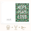 Load image into Gallery viewer, Botanical Hope Peace Love Christmas Holiday Greeting Card printable