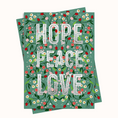 Load image into Gallery viewer, Botanical Hope Peace Love Christmas Holiday Greeting Card printable