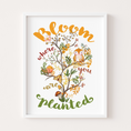 Load image into Gallery viewer, Bloom where you are planted illustrated wall art