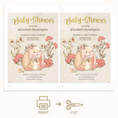 Load image into Gallery viewer, Vintage Bunny Baby Shower Invitation