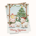 Load image into Gallery viewer, Christmas card with farm animals and a decorated tree. Printable card download