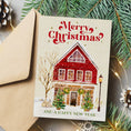 Load image into Gallery viewer, Christmas House Printable Holiday Greeting