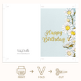 Load image into Gallery viewer, Daisy birthday folded printable and animated greeting