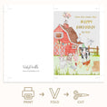 Load image into Gallery viewer, Farm Animals birthday printable greeting card
