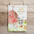 Load image into Gallery viewer, Farm Animals birthday printable greeting card