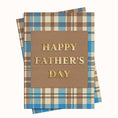 Load image into Gallery viewer, Fathers day plaid gold greeting card printable