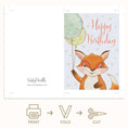Load image into Gallery viewer, Cute Fox Printable Birthday Card