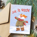 Load image into Gallery viewer, Let it Snow Cute Fox Christmas Greeting Card