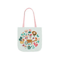 Load image into Gallery viewer, Storybook Gardening Tools Canvas Tote with Pink Straps