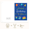 Load image into Gallery viewer, Fun Colorful Lettering Birthday Greeting Card Printable