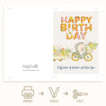 Load image into Gallery viewer, Garden flowers Bike Birthday Greetings Printable card