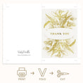 Load image into Gallery viewer, Gold and cream letterpress floral thank you card Printable
