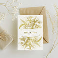 Load image into Gallery viewer, Gold and cream letterpress floral thank you card Printable