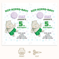 Load image into Gallery viewer, Hip Hippo-ray Kids Birthday Invitation printable and evite