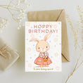 Load image into Gallery viewer, Hoppy Birthday Vintage Bunny Printable Greeting Card