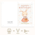Load image into Gallery viewer, Hoppy Birthday Vintage Bunny Printable Greeting Card