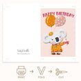 Load image into Gallery viewer, Cute Koala Bear Holding Cupcake Birthday Printable Card