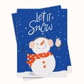 Load image into Gallery viewer, Printable greeting card, digital ecard snowman let it snow