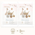Load image into Gallery viewer, Oh Baby Soft Colors Baby Printable Shower invitation
