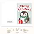 Load image into Gallery viewer, Penguin Christmas Holiday Greeting Card printable