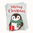 Load image into Gallery viewer, Penguin Christmas Holiday Greeting Card printable