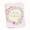 Load image into Gallery viewer, Happy Birthday Floral Wreath Printable Greeting