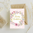 Load image into Gallery viewer, Happy Birthday Floral Wreath Printable Greeting
