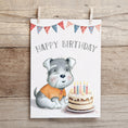 Load image into Gallery viewer, Schnauzer puppy birthday greeting card Printable and Ecard