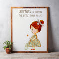 Load image into Gallery viewer, Happiness little girl wall art Printable