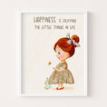 Load image into Gallery viewer, printable art cute girl with butterfly, Happiness