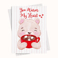 Load image into Gallery viewer, Printable greeting card, digital ecard, cute teddy and hot chocolate