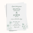 Load image into Gallery viewer, wildflower line art elegant wedding invitation printable