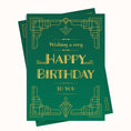 Load image into Gallery viewer, Vintage art deco style birthday greeting card printable