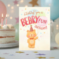 Load image into Gallery viewer, Cute bear printable birthday diy card