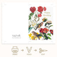 Load image into Gallery viewer, Vintage Birds and flowers Birthday Greeting Card Printable