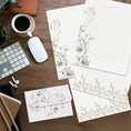 Load image into Gallery viewer, Printable stationery set of floral papers, 2 designs ruled and blank. Letter and A4 size with printable envelope