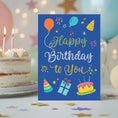 Load image into Gallery viewer, Fun Colorful Lettering Birthday Greeting Card Printable