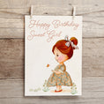 Load image into Gallery viewer, Sweet Girl Birthday Greeting Printable