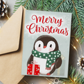 Load image into Gallery viewer, Penguin Christmas Holiday Greeting Card printable
