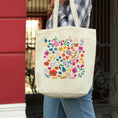 Load image into Gallery viewer, Vibrant Whimsical Flowers Canvas Tote Bag