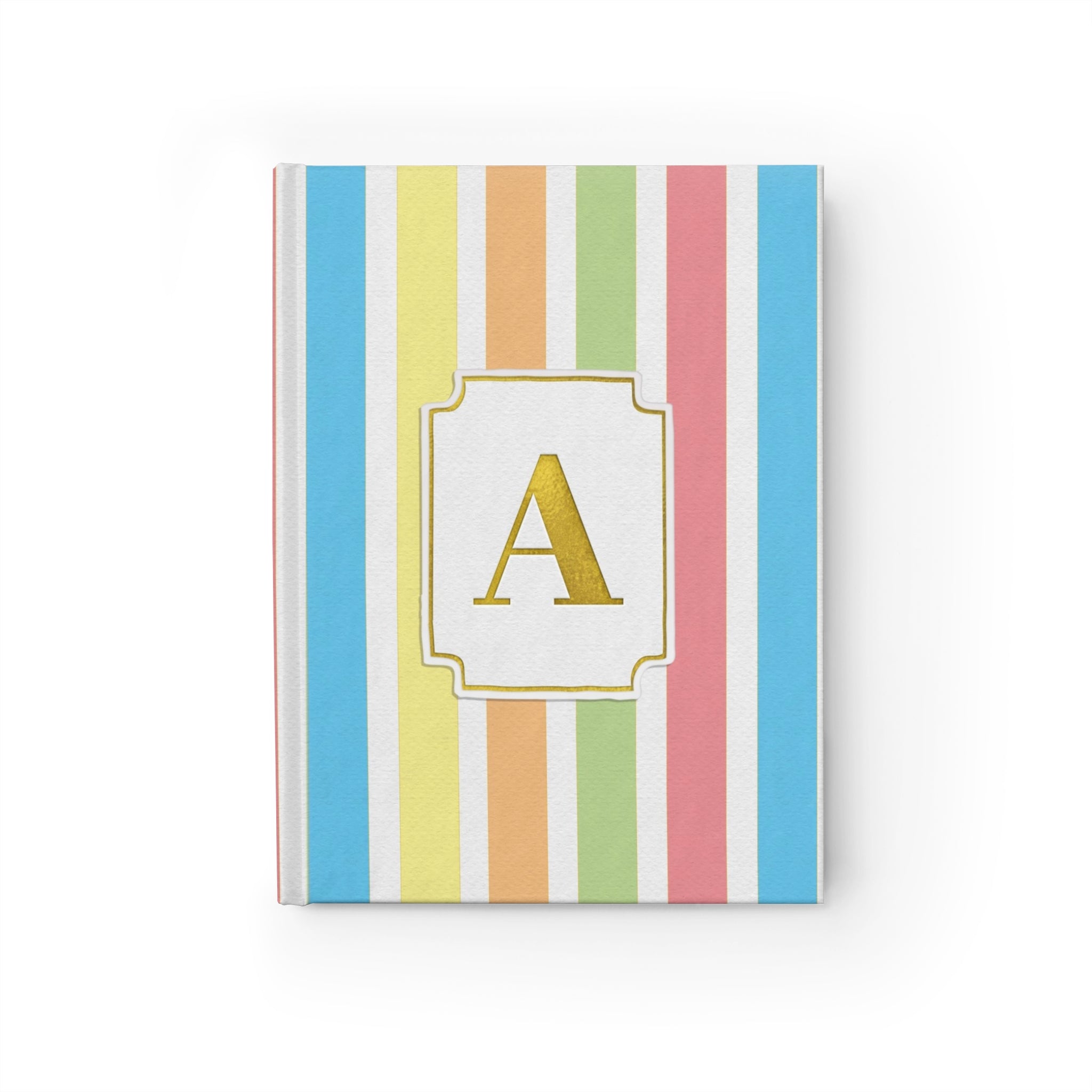 Personalized Journal - Pastel Stripe Monogram Design