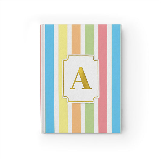 Personalized Journal - Pastel Stripe Monogram Design